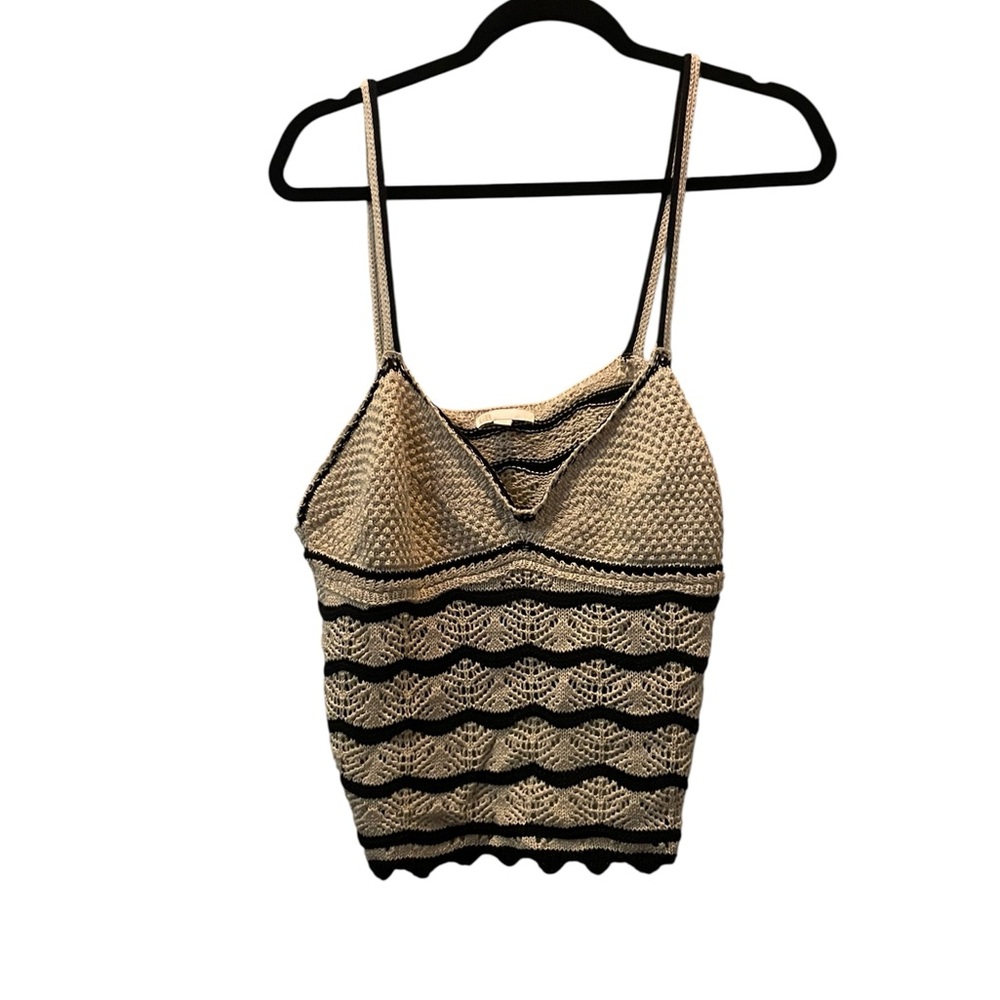 Gianni Bini Black and Tan Crop Top